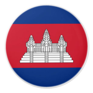 Cambodia flag ceramic knob
