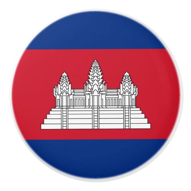 Cambodia flag ceramic knob (Front)
