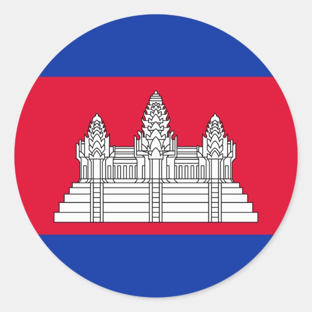 Cambodia Flag Classic Round Sticker (Front)