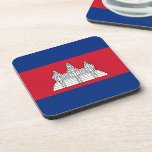 Cambodia flag coaster