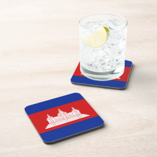 Cambodia Flag Coaster