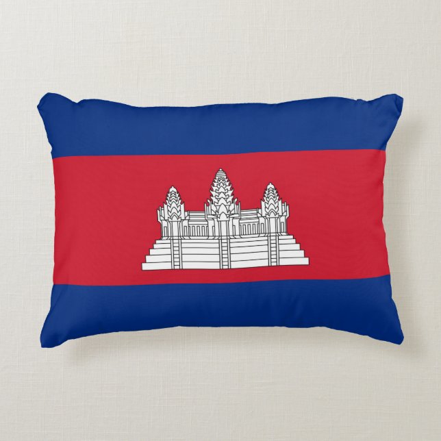Cambodia flag decorative cushion (Front)