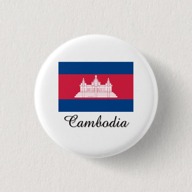 Cambodia Flag Design 3 Cm Round Badge (Front)