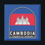 Cambodia Flag Emblem Distressed Vintage Magnet<br><div class="desc">Cambodia distressed emblem featuring the flag and coat of arms.</div>