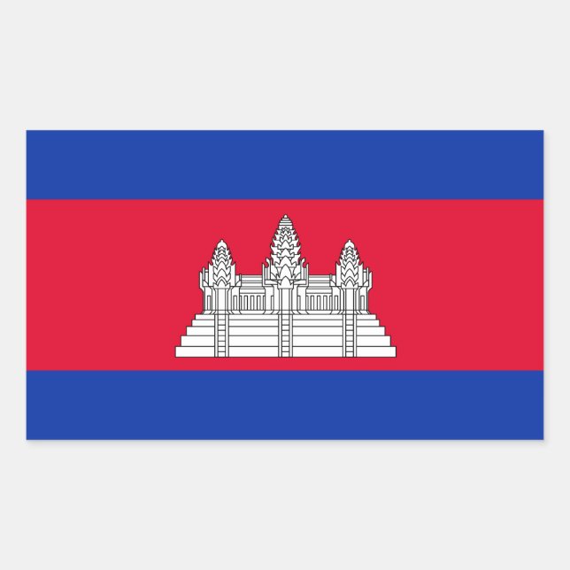 Cambodia Flag Flag Sticker (Front)