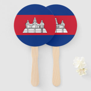 Cambodia flag hand fan