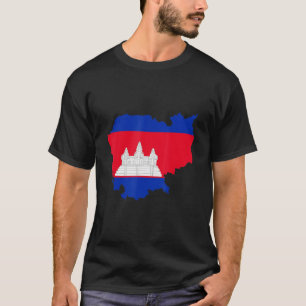 Cambodia flag in Cambodia outline Cambodia T-Shirt
