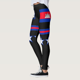 Cambodia Flag Leggings