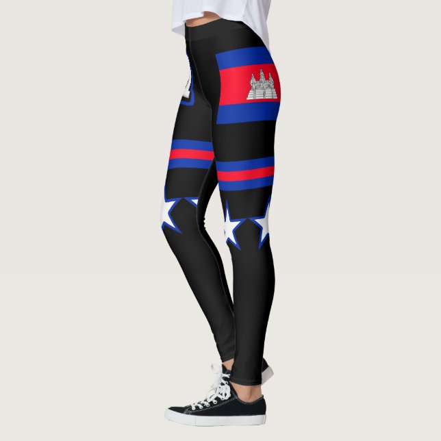 Cambodia Flag Leggings (Left)