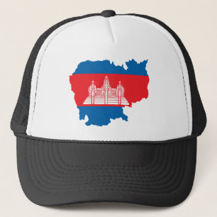 Cambodia Flag Map full size Trucker Hat