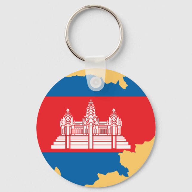 Cambodia flag map key ring (Front)