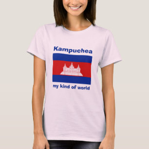 Cambodia Flag + Map + Text T-Shirt