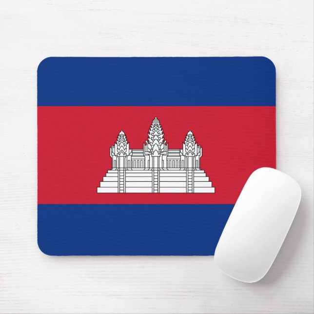 Cambodia flag mouse mat (With Mouse)