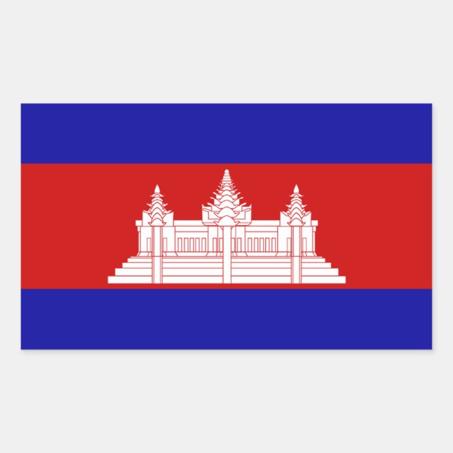 Cambodia Flag Rectangle Sticker (Front)