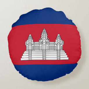 Cambodia flag round cushion