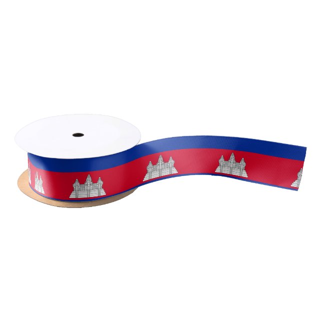 Cambodia Flag Satin Ribbon (Spool)