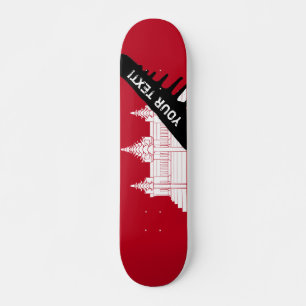 Cambodia Flag Skateboard
