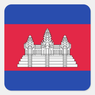 Cambodia Flag Square Sticker