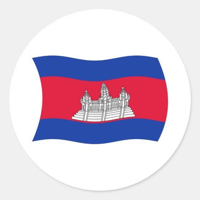 Cambodia Flag Sticker (Front)