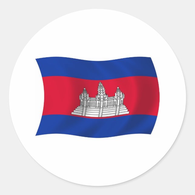 Cambodia Flag Sticker (Front)