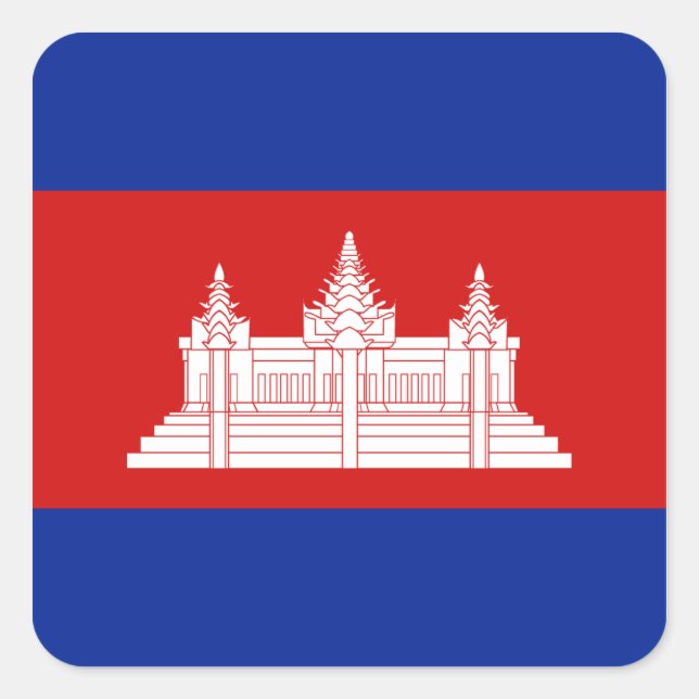 Cambodia Flag Sticker (Front)