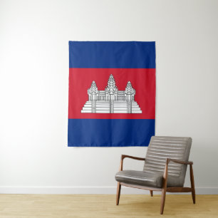 Cambodia flag tapestry