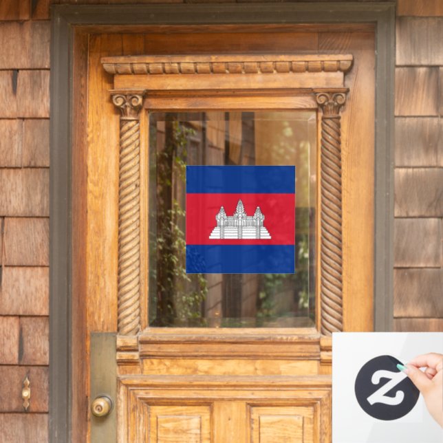 Cambodia flag window cling (Home Door)