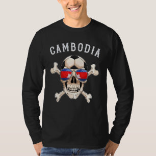 Cambodia Football Pirates Head Cambodian Fan T-Shirt