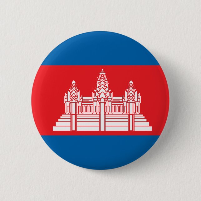 Cambodia High quality Flag 6 Cm Round Badge (Front)