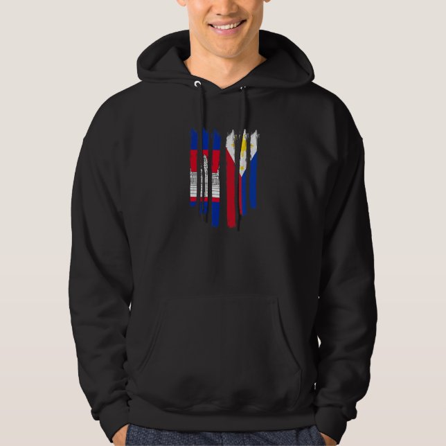 Cambodia Khmer Cambodian Philippines Filipino Mixe Hoodie (Front)