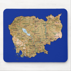 Cambodia Map Mousepad