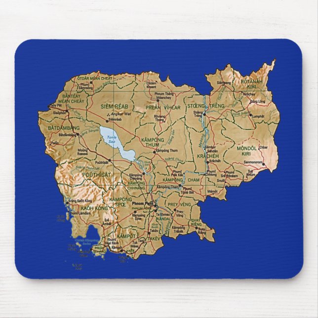 Cambodia Map Mousepad (Front)