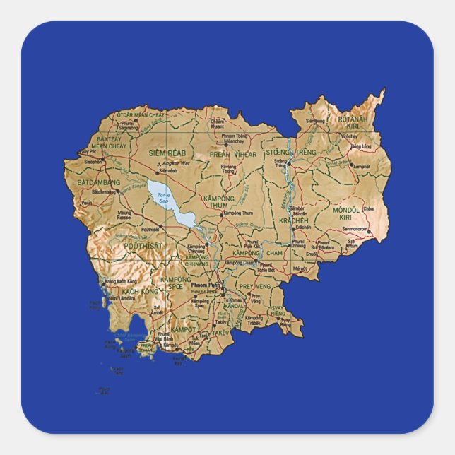 Cambodia Map Sticker (Front)