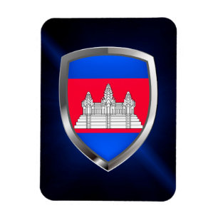 Cambodia Metallic Emblem Magnet