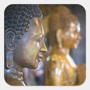 Cambodia, Phnom Penh. Buddha statues Square Sticker