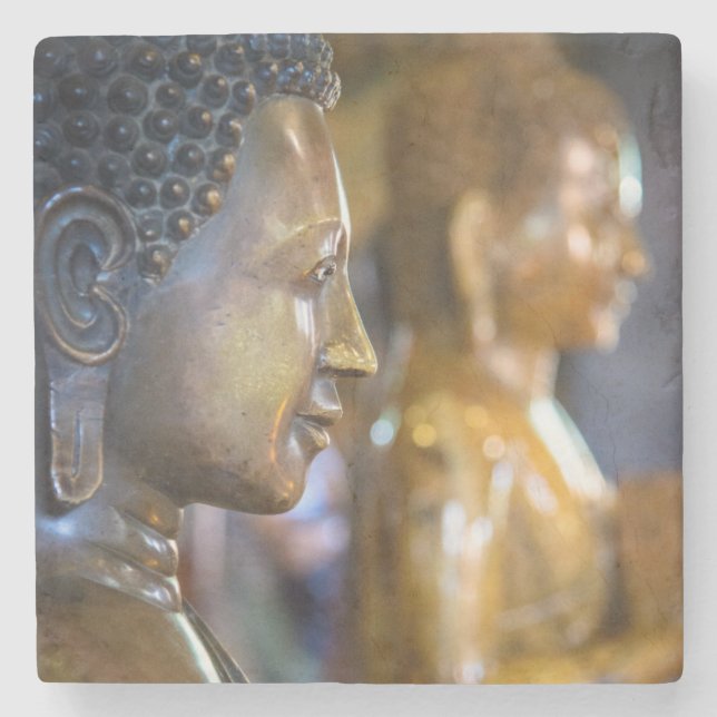 Cambodia, Phnom Penh. Buddha statues Stone Coaster (Front)