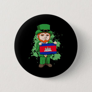 Cambodia Proud Cambodian Flag St. Patricks Day Lep 6 Cm Round Badge