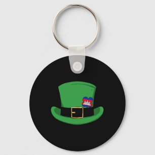 Cambodia Proud Cambodian Flag St. Patricks Day Lep Key Ring