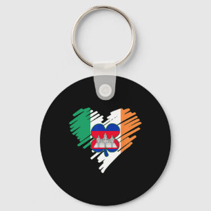 Cambodia Proud Cambodian Flag St. Patricks Day Sha Key Ring