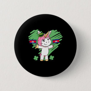 Cambodia Proud Cambodian Flag St. Patricks Day Uni 6 Cm Round Badge