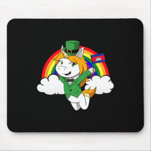 Cambodia Proud Cambodian Flag St. Patricks Day Uni Mouse Mat
