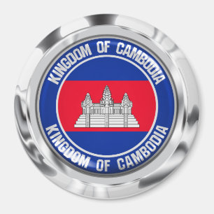 Cambodia Round Emblem Magnet