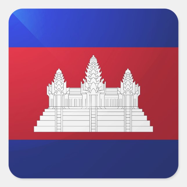 Cambodia square glossy flag sticker (Front)