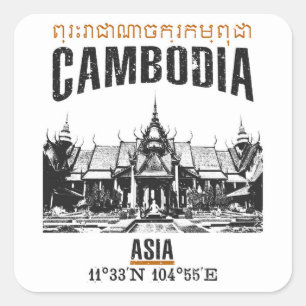 Cambodia Square Sticker