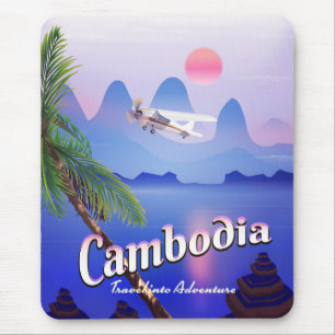 Cambodia 'Travel into Adventure' Mouse Mat