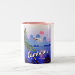 Cambodia 'Travel into Adventure' Two-Tone Coffee Mug