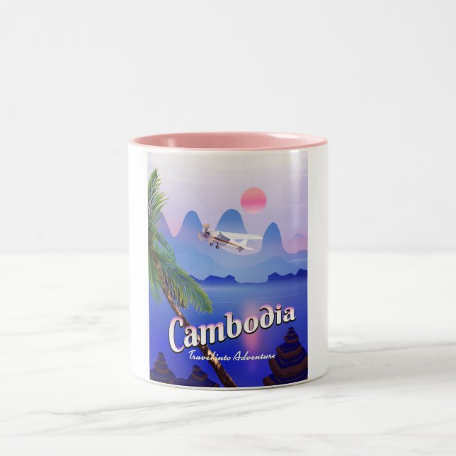 Cambodia 'Travel into Adventure' Two-Tone Coffee Mug (Center)