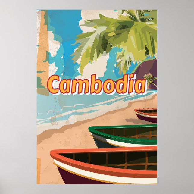 Cambodia Vintage travel poster (Front)