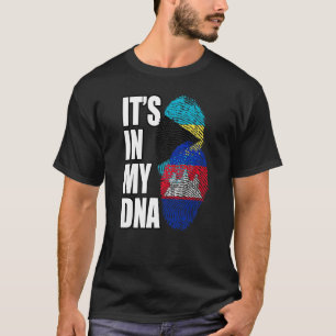 Cambodian And Bahamian Mix DNA Flag Heritage T-Shirt