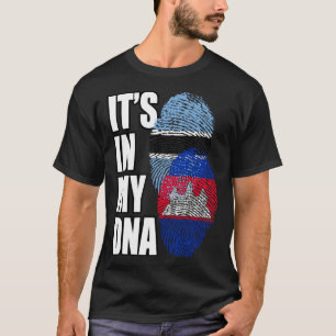 Cambodian And Botswanan Mix DNA Flag Heritage T-Shirt